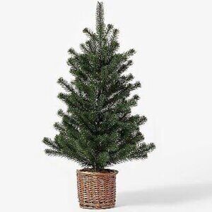 Threshold designed with Studio McGee Large Pine Artificial Tree in‎ Basket